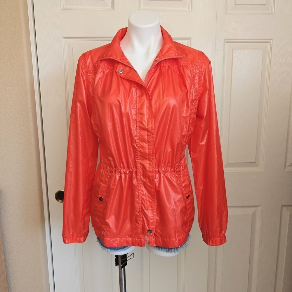 Tail Tech orange red zip front windbreaker sz M